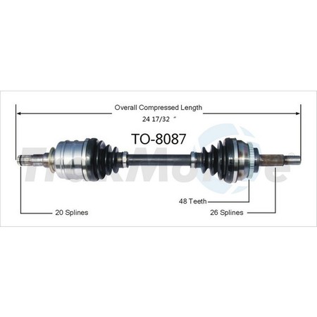 SURTRACK AXLE Cv Axle Shaft, To-8087 TO-8087